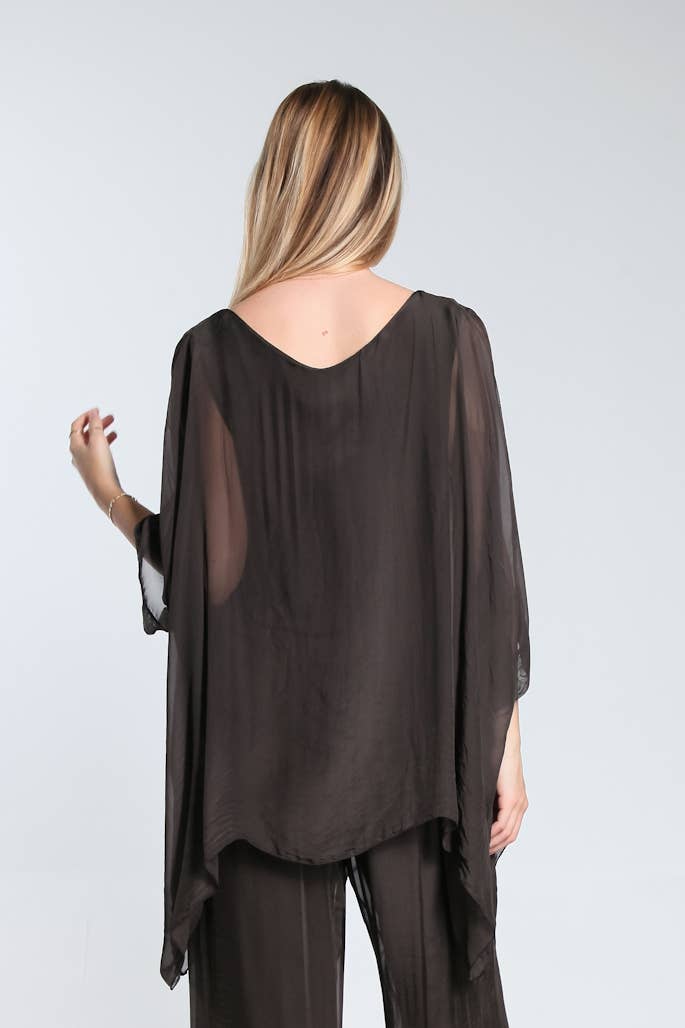Silk Kaftan (BQ201):Espresso