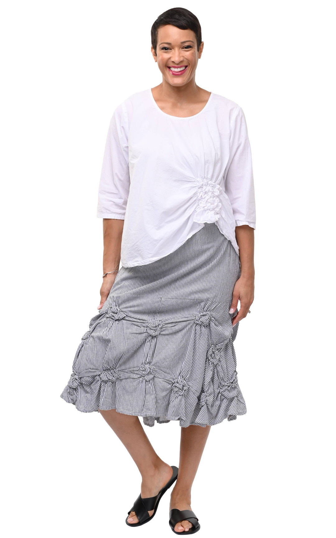 Tulip Clothing - CV378 Millie Skirt in Ticking Stripe*: S