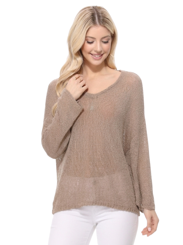 V-Nk Knit Top MK3662: BLACK / L