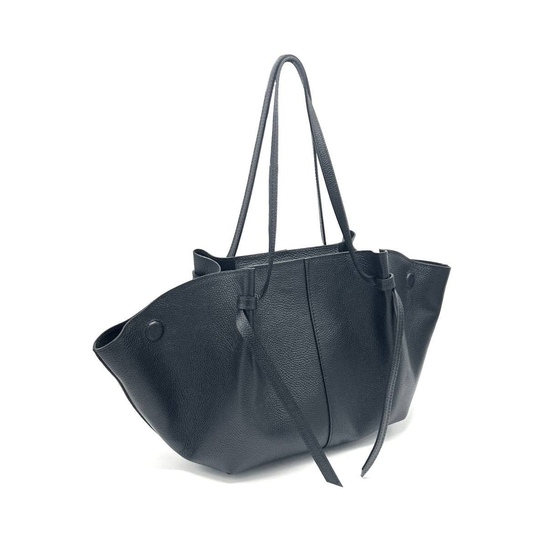 leather bag, Made in Italy, 112615: Blk