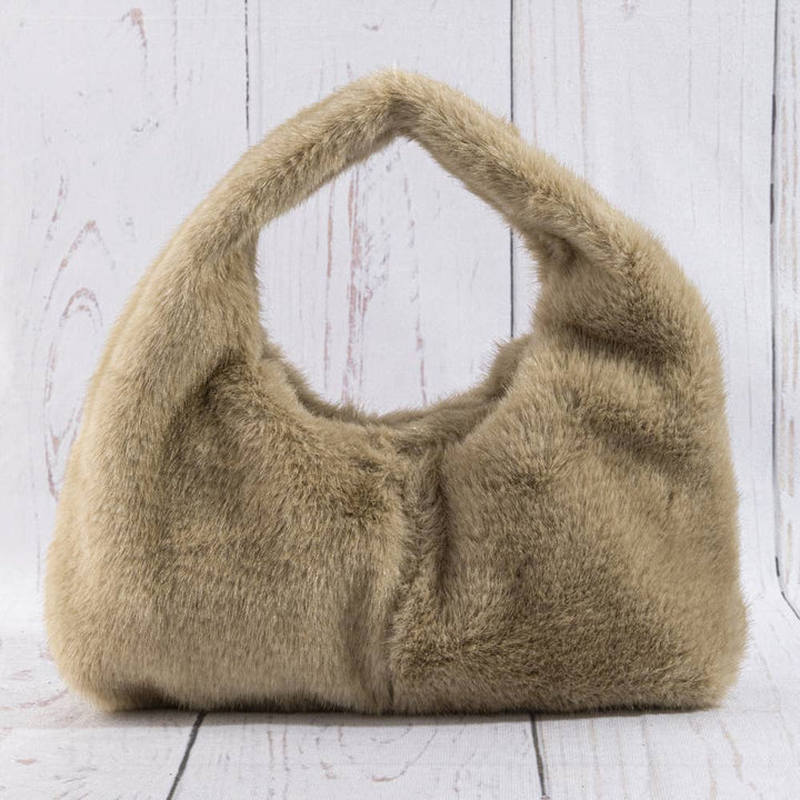 Plush Fur Mini Hobo Bag