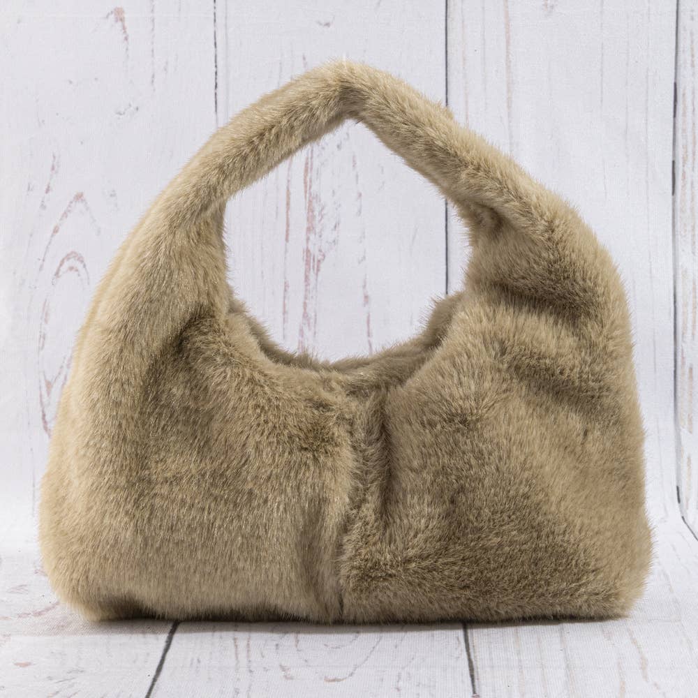 Plush Fur Mini Hobo Bag