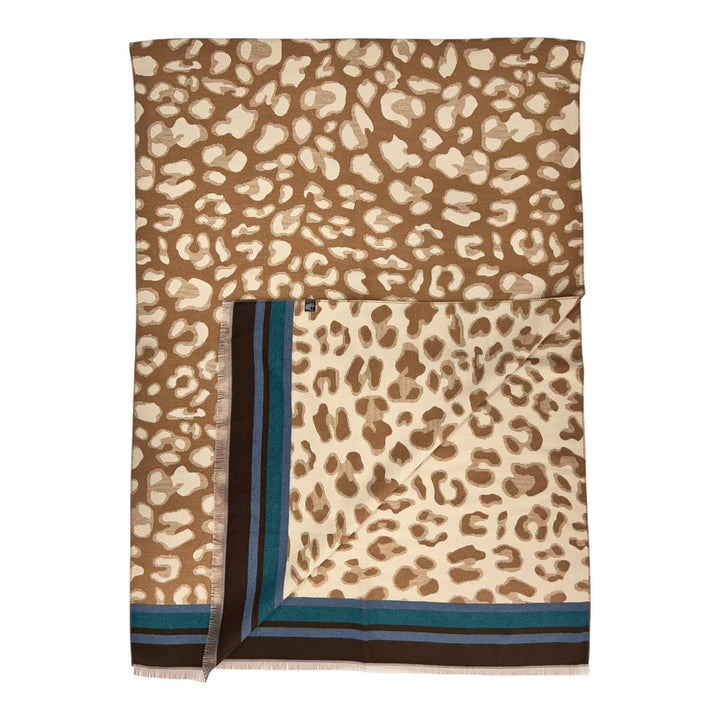 Leopard print cashmere: Teal