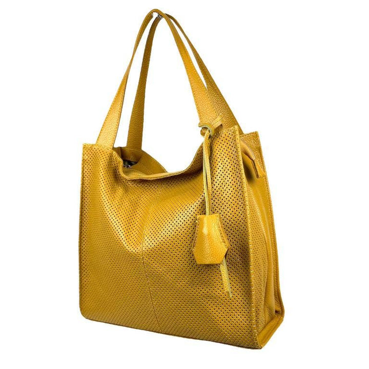 Leather Shopper Bag : Yellow
