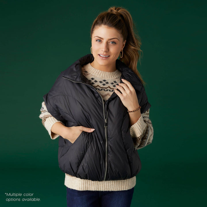Puffer Vest: Black / L/XL