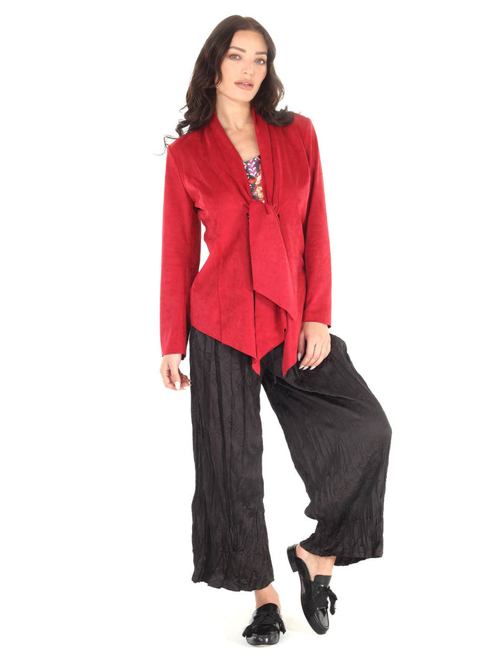 Tie Front Jacket: Chocolate / L