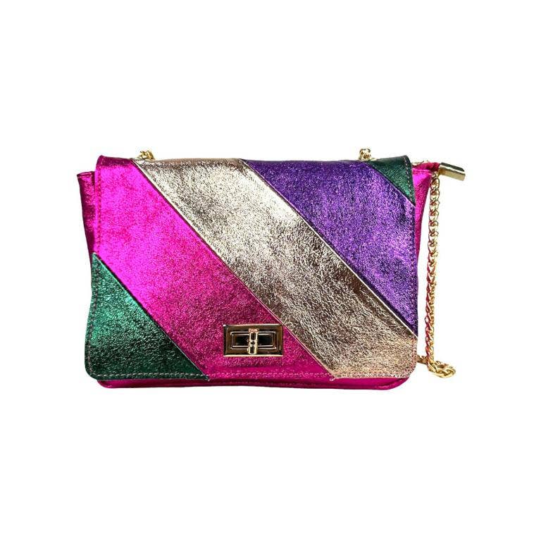 Multicolored Leather: Navy Blue