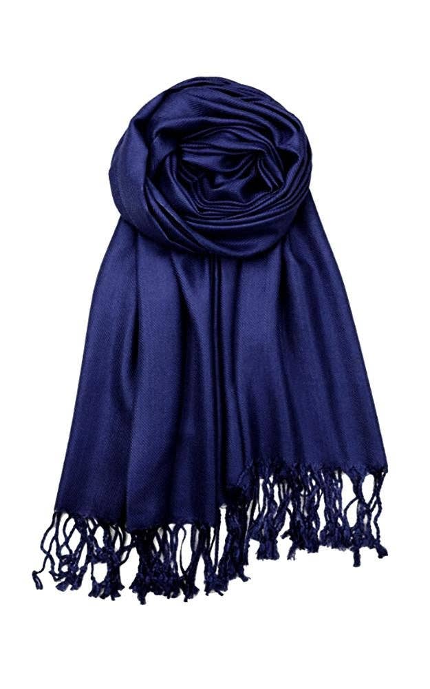 Navy Pashmina Shawl Scarf