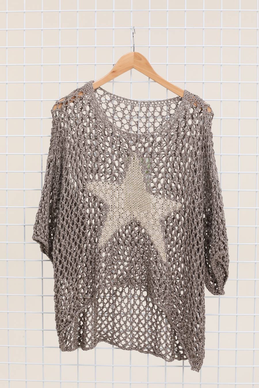 Cotton knit sweater star 100% cotton: Persimmon