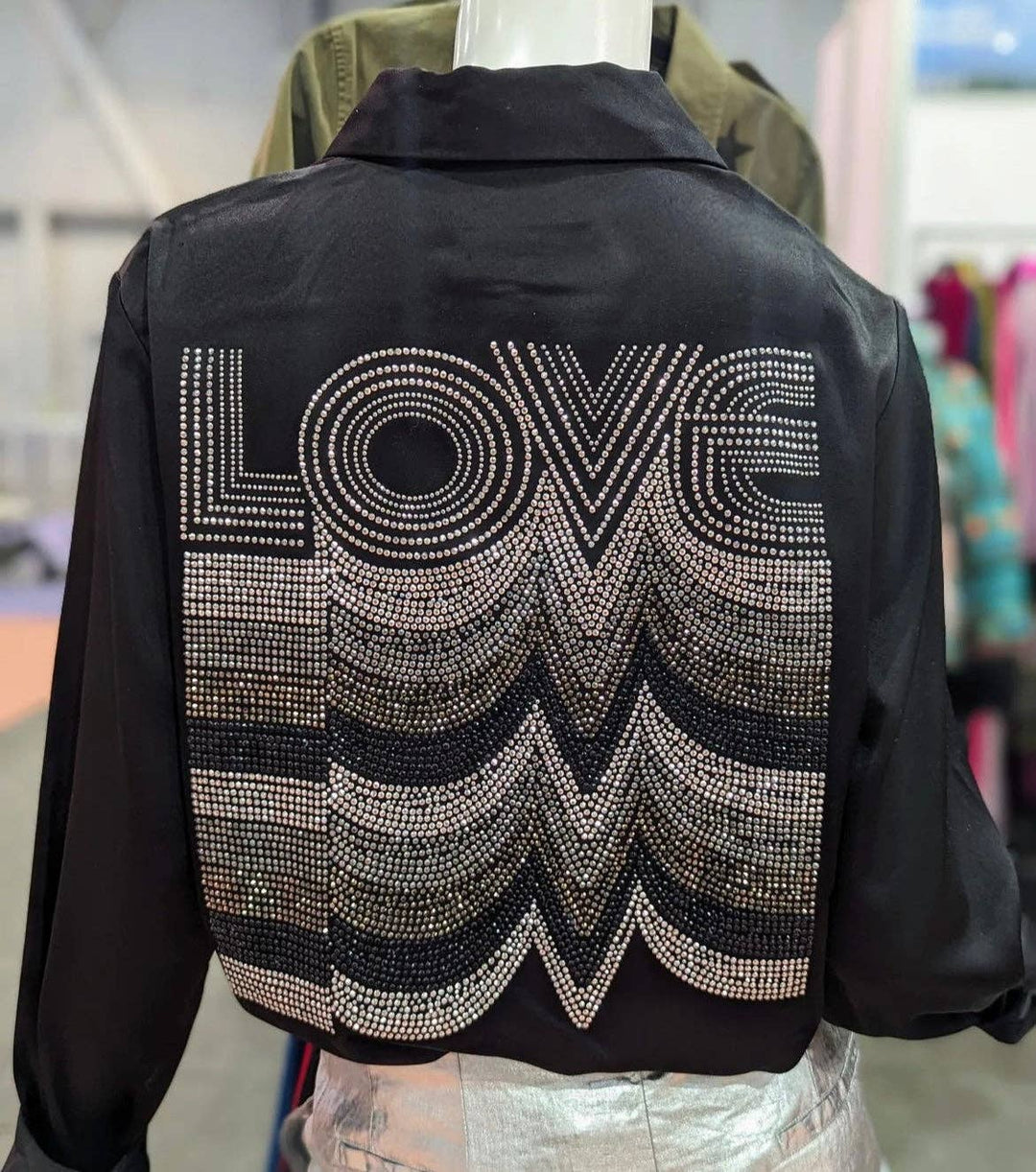 Shirt, Silky Black, Gunmetal Love /Large