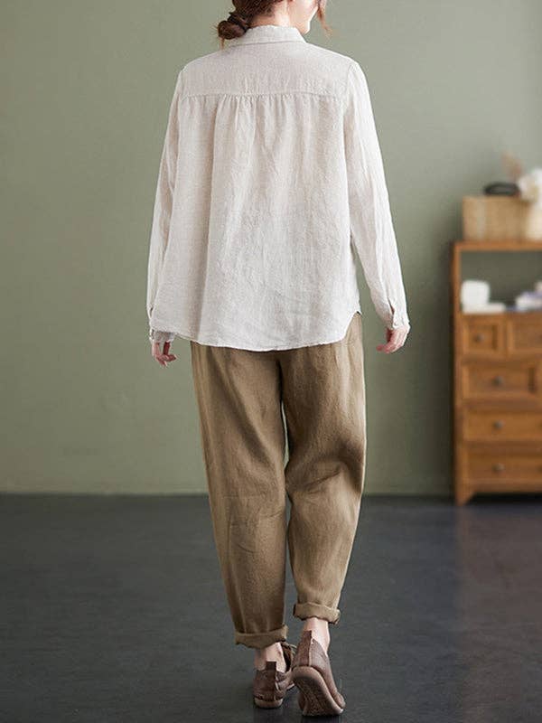 Embroiderd Tops: BLACK / L