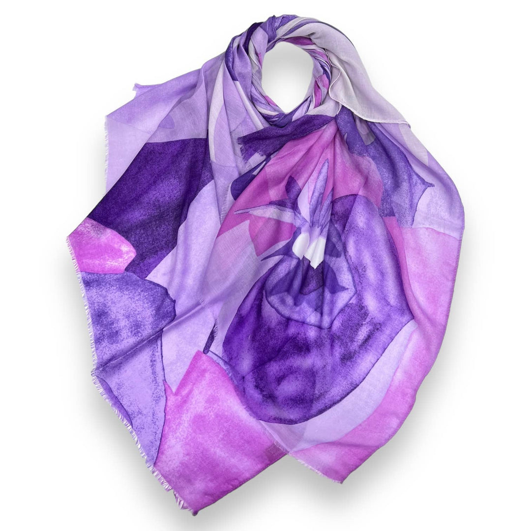 Soft Abstract painting scarf: Pink