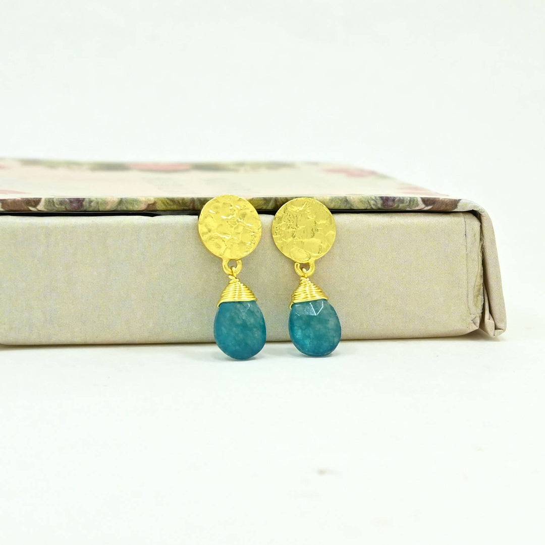 Abigail Earring - Neon Blue Jade