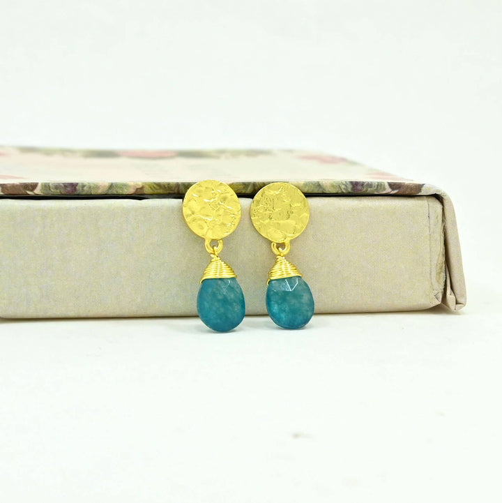 Abigail Earring - Neon Blue Jade