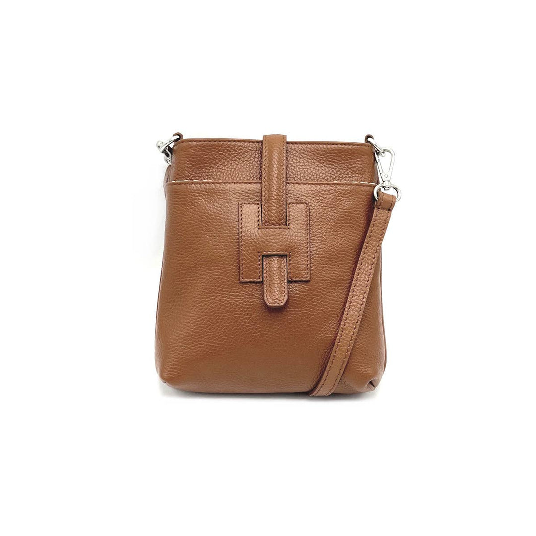 leather s bag, , Made in Italy, art. 112614: Camel