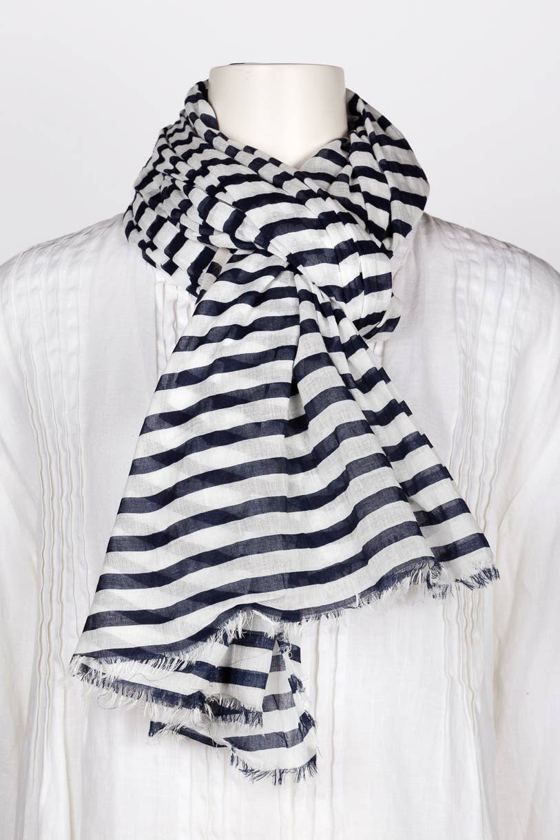 Catalina Stripe Cotton Scarf