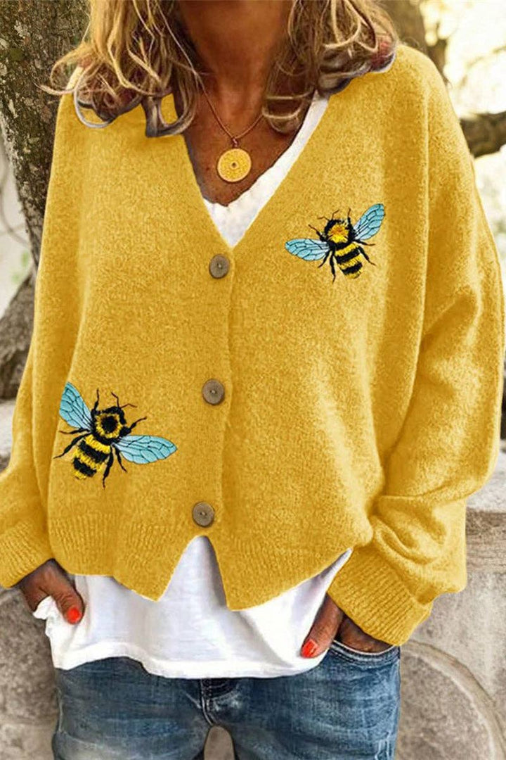 Bee Cardigan: YELLOW / L