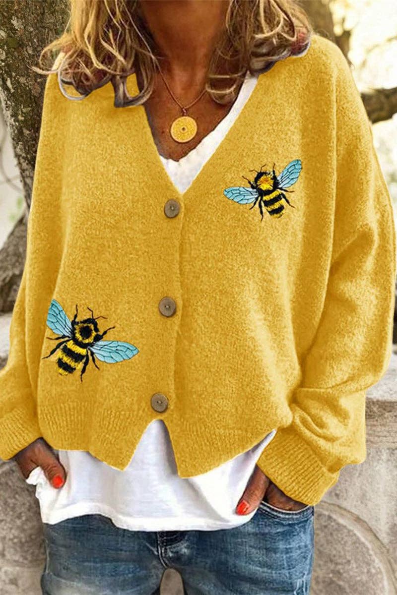 Bee  Cardigan: BLACK / S