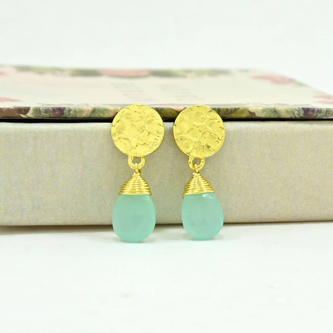 -  Abigail Earring  - Aquamarine Chalcedony