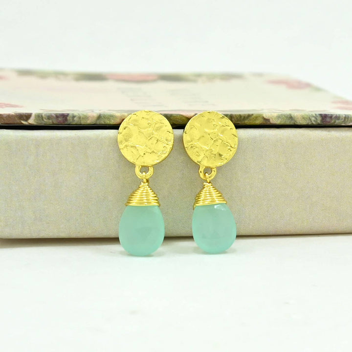 -  Abigail Earring  - Aquamarine Chalcedony