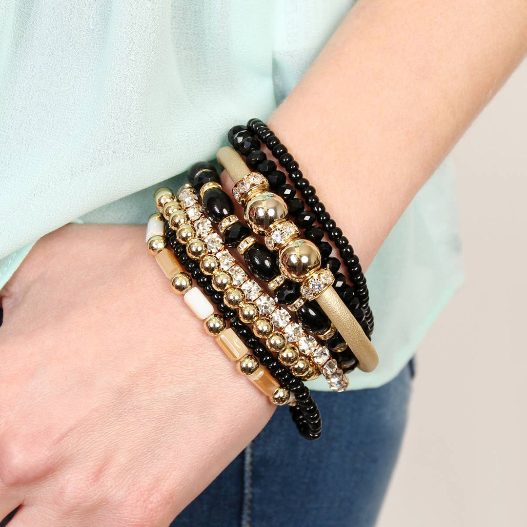 MULTI LINE BRACELET: BLACK