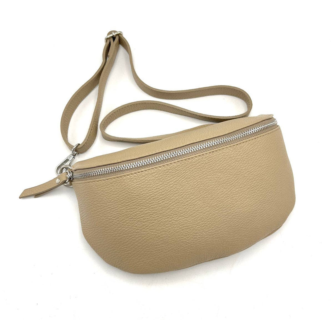 Leather Waist Bag, Made in Italy: 112466: Orange