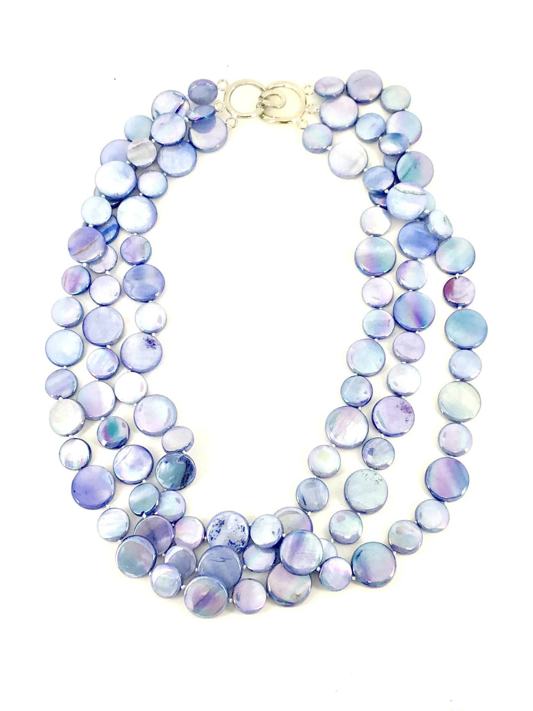 New Blue 3 Strand MOP Neck