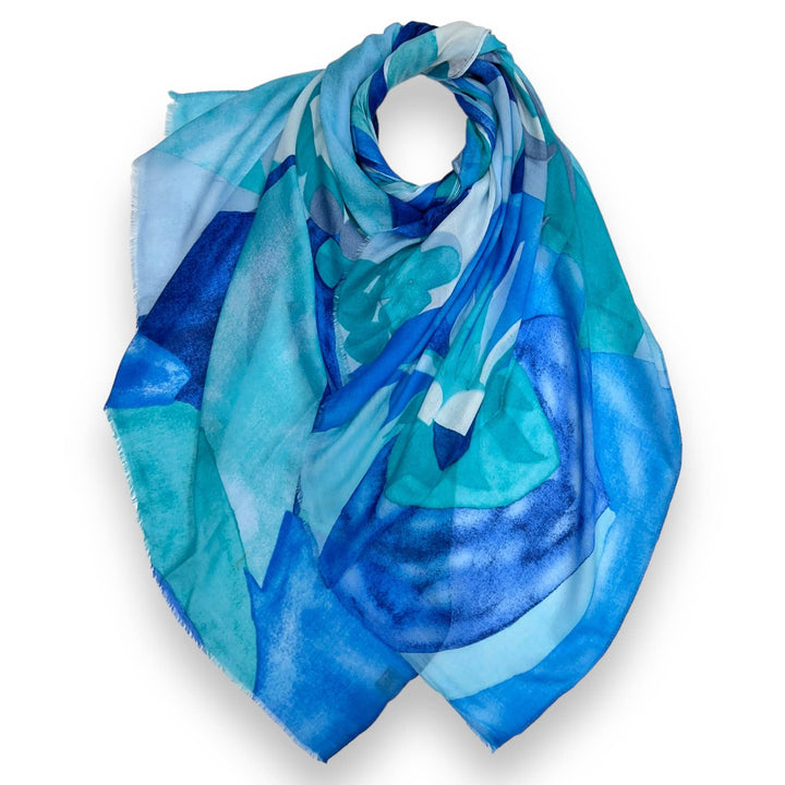 Soft Abstract painting scarf: Beige