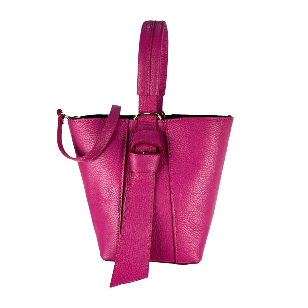 Genuine Leather Tote: Orange