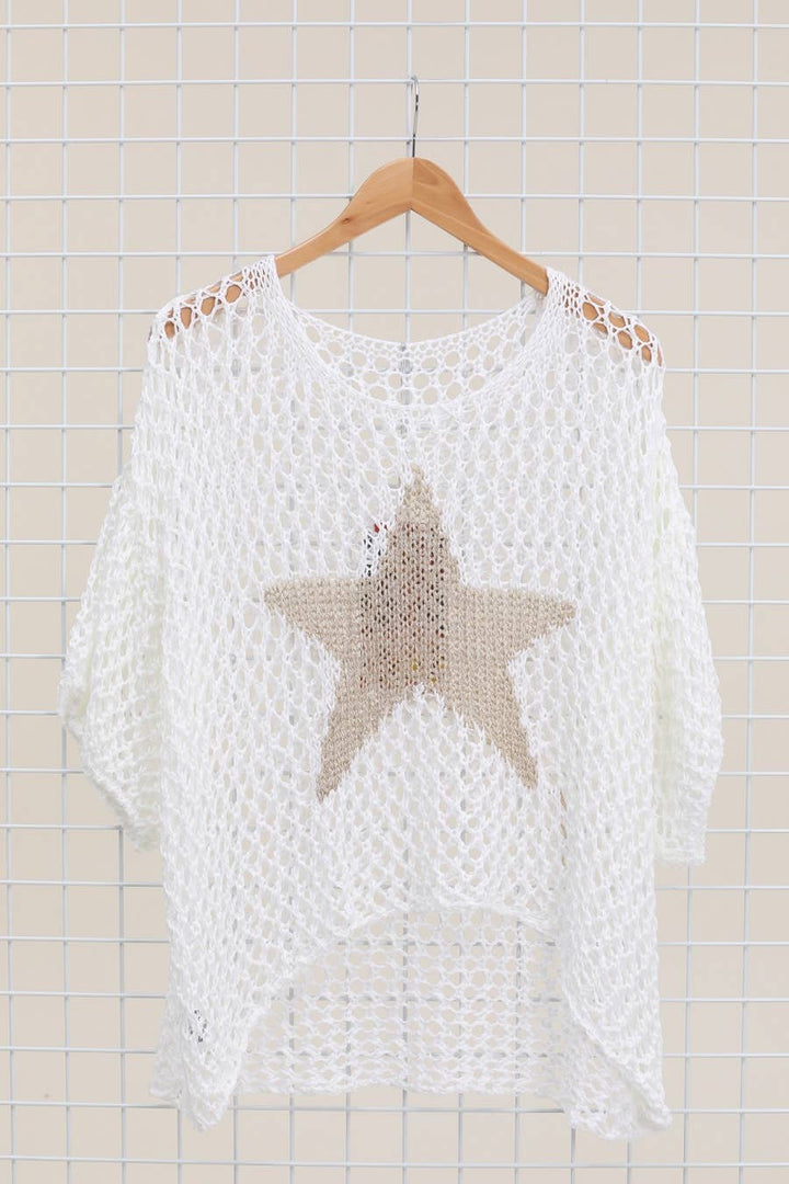 Cotton knit sweater star 100% cotton: Jeans