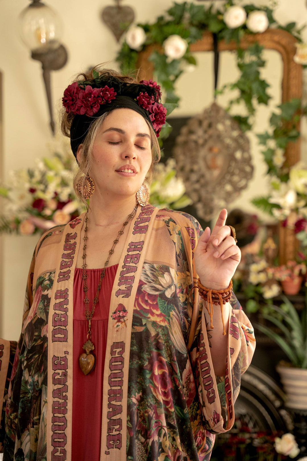 Courage Dear Heart Boho Kimono Duster