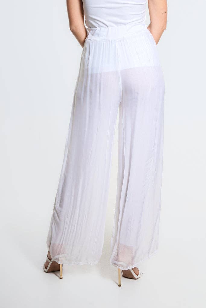 Wrap Front Silk Pant (PL214):Black