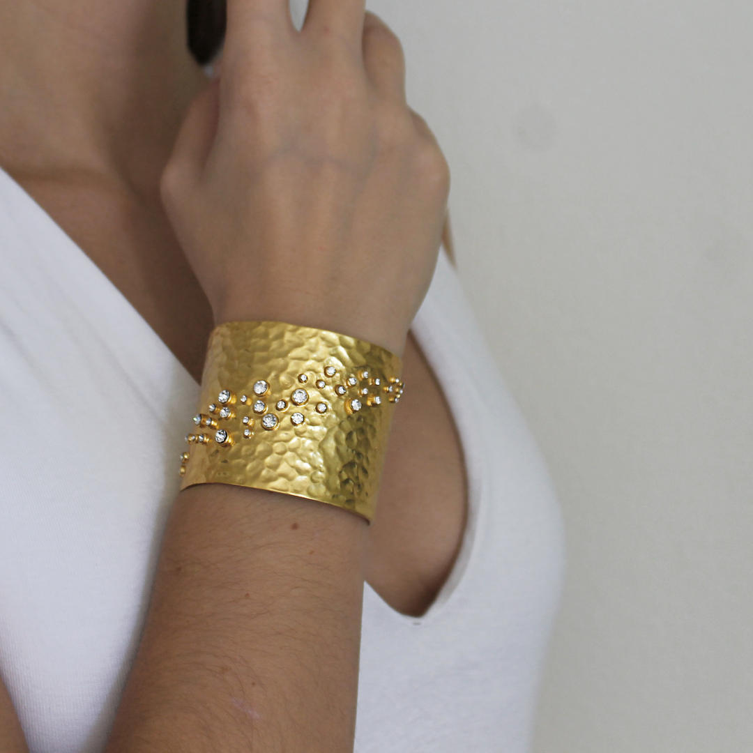 Embellished Cuff Bracelet  Silver
