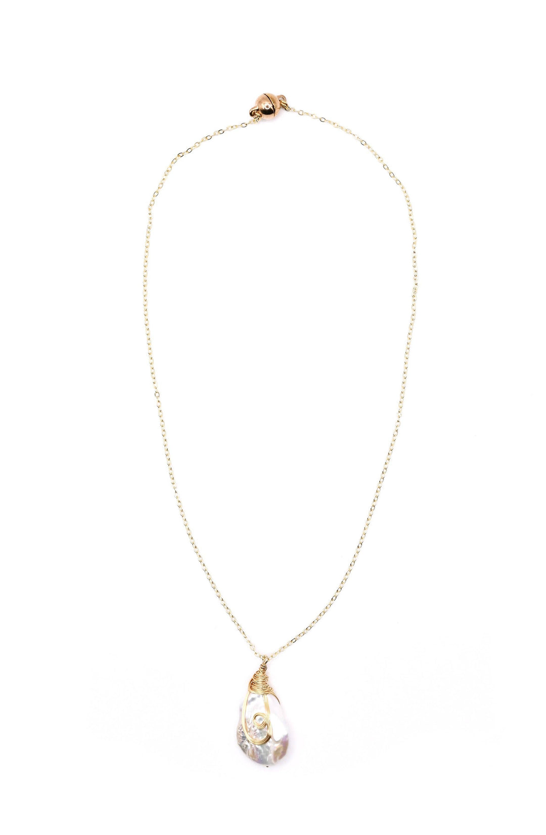 Coin Pearl Pendant Neck on Gold Chain