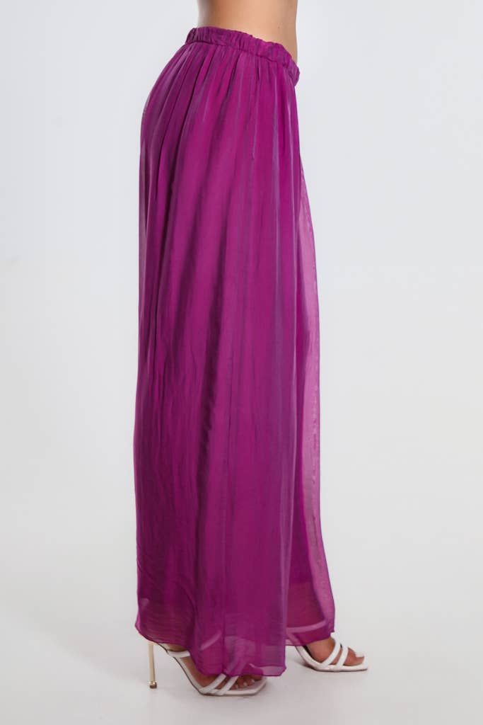Roxy Silk Straight Leg Pant Orchid
