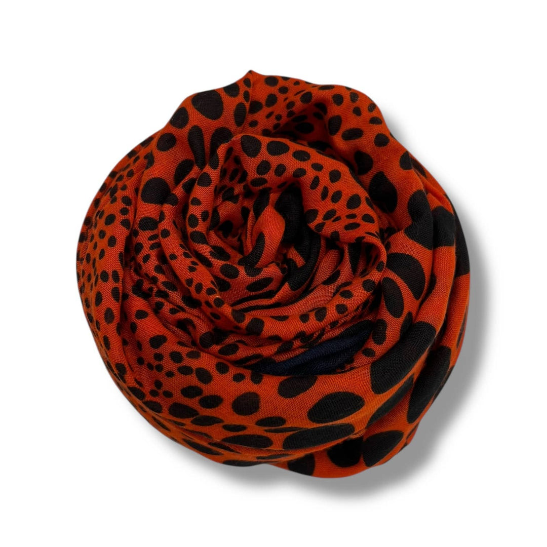 Leopard dots print scarf : Khaki