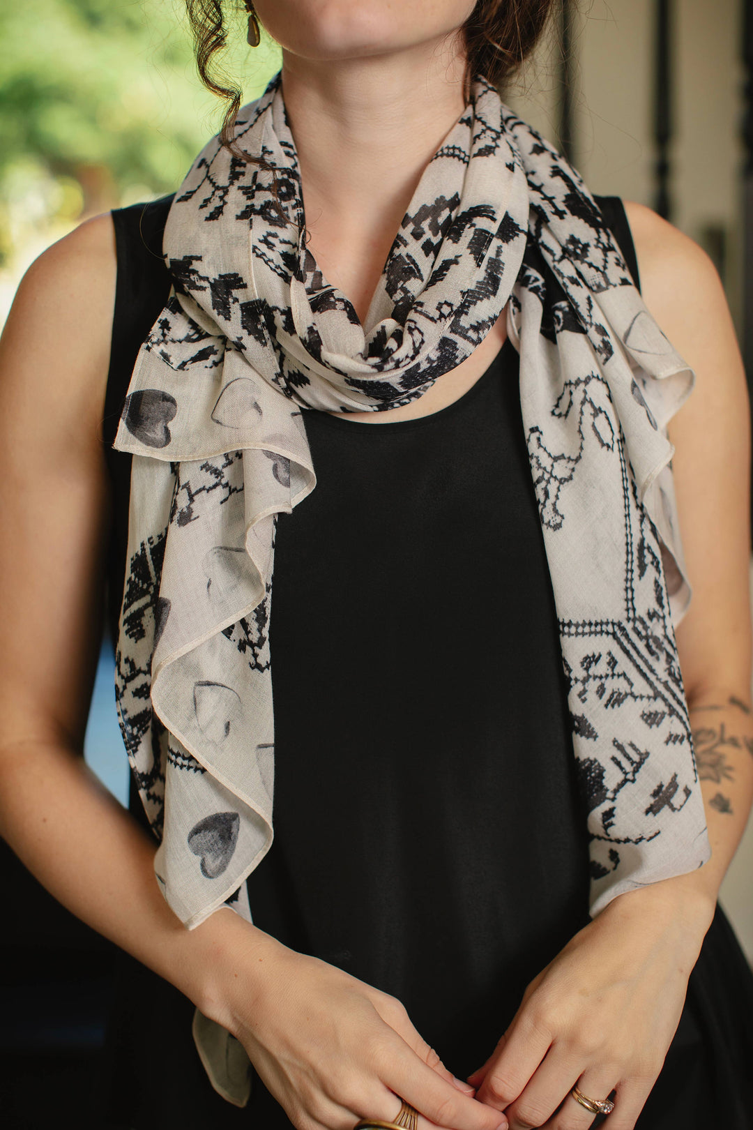Token of Love Printed Bamboo Scarf