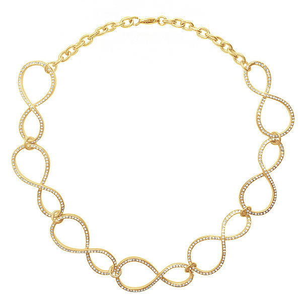 Infinity Crystals Necklace  GOLD