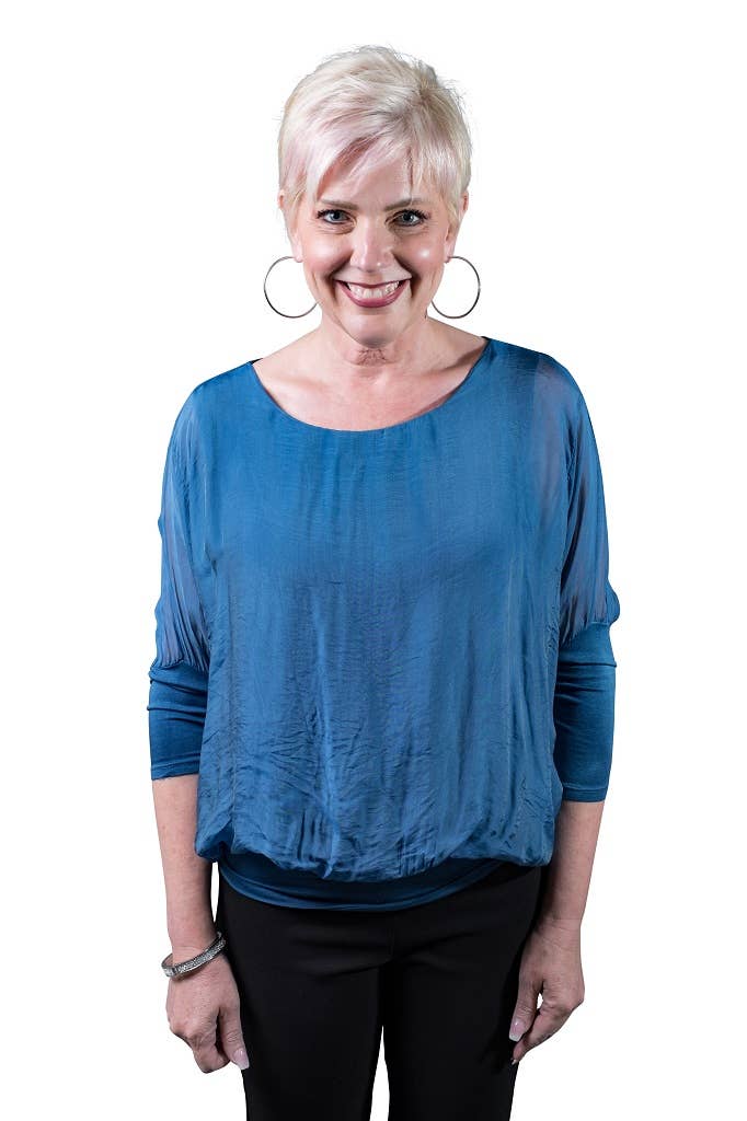Silk Banded Blouse (BQ206):Black