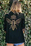 Blazer, Black Leopard Gold Queen Bee: Medium