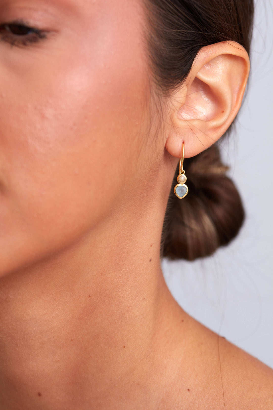 Jazlyn Earring  - Pearl/Aqua Chalcedony