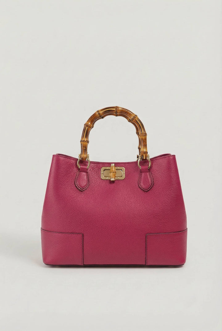 Bamboo Bag in Leather – Made in Italy Nero