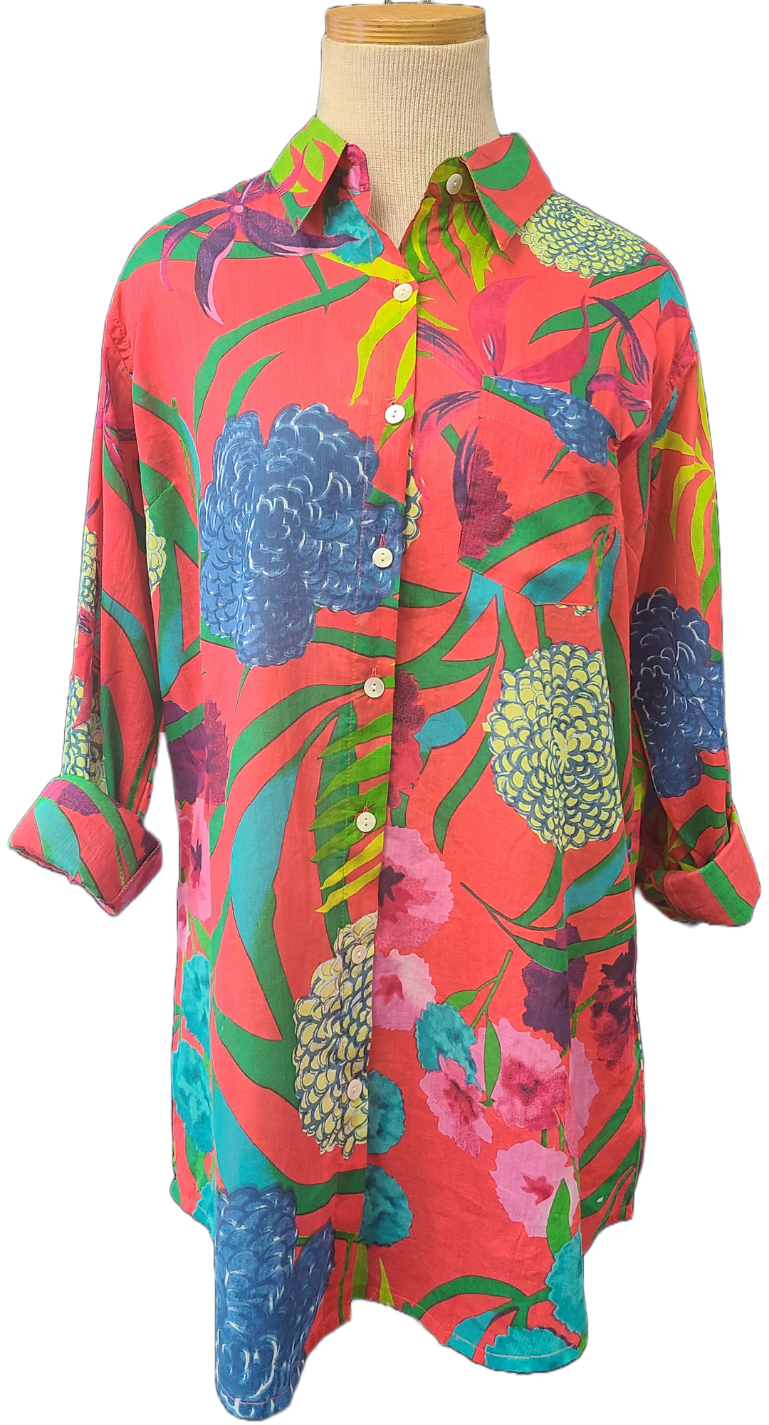 Melon Hydrangea Shirt: XL
