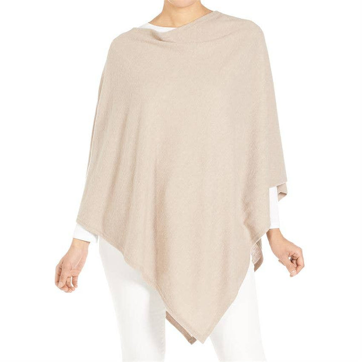 Brushed Poncho: CREAM / O/S