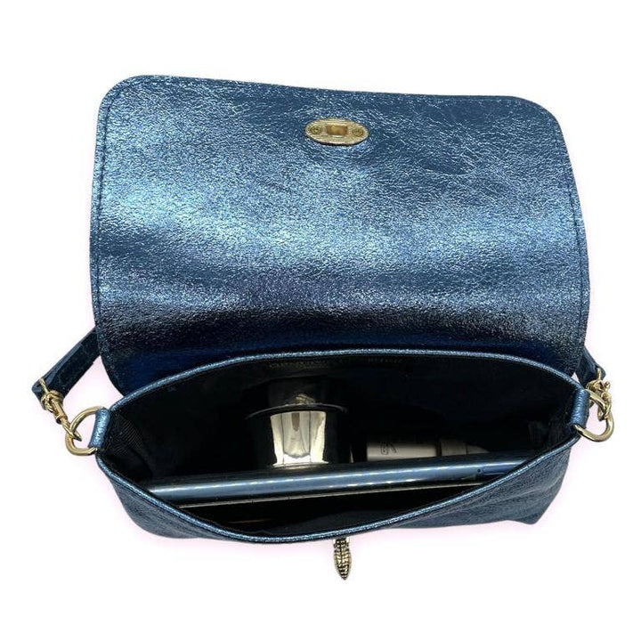 Leather Bag with Bee: Black