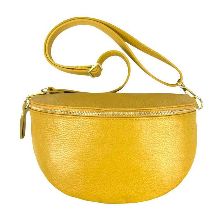 Italian Leather Waist Bag: Brown