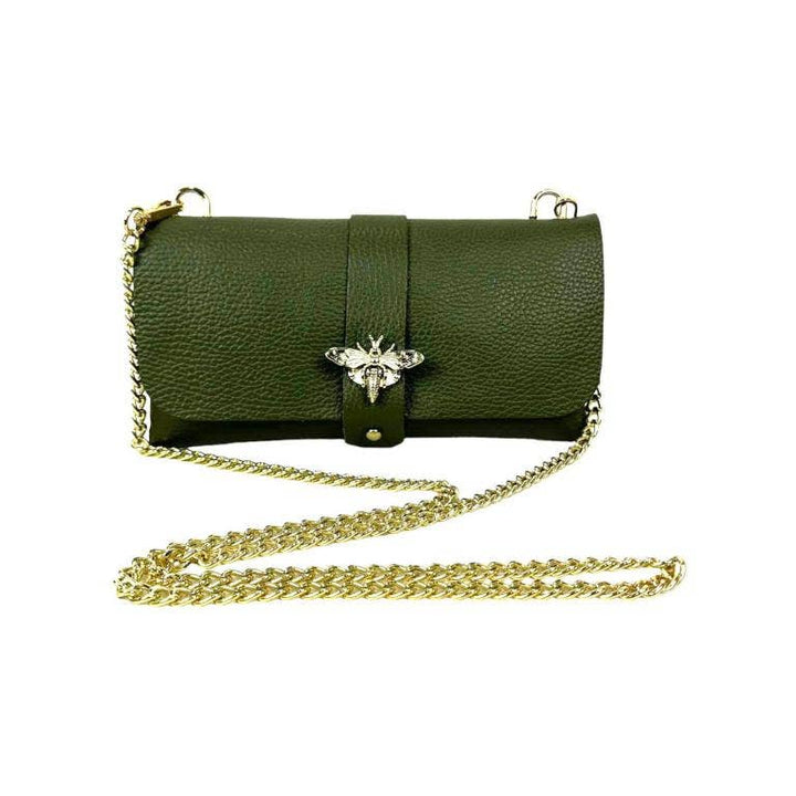 Grain Leather Bag with Dragonfly Clasp: Bordeaux