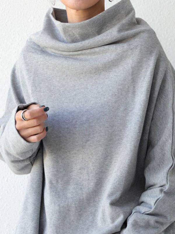 Black&Gray High Oversize T-Shirt: BLACK / L