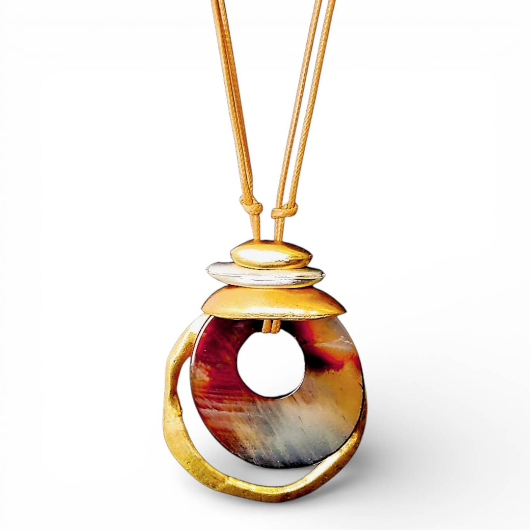 Bijoux Envie Statement Jewelry - Chunky Boho Western Tortoise Pendant Necklace | Coastal