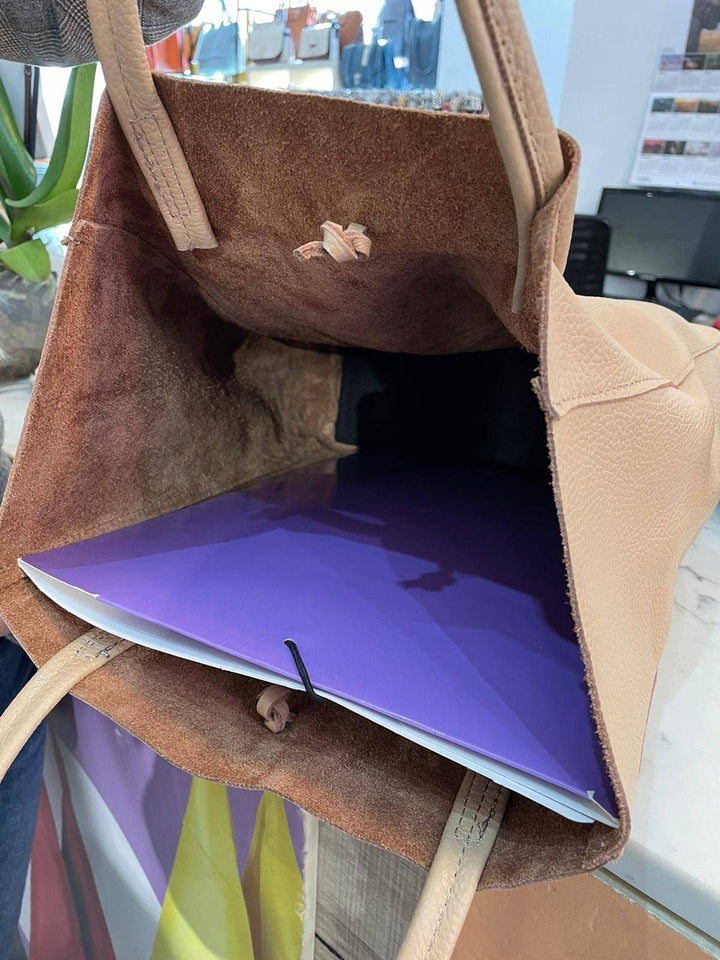 Italian Leather shopper: Black